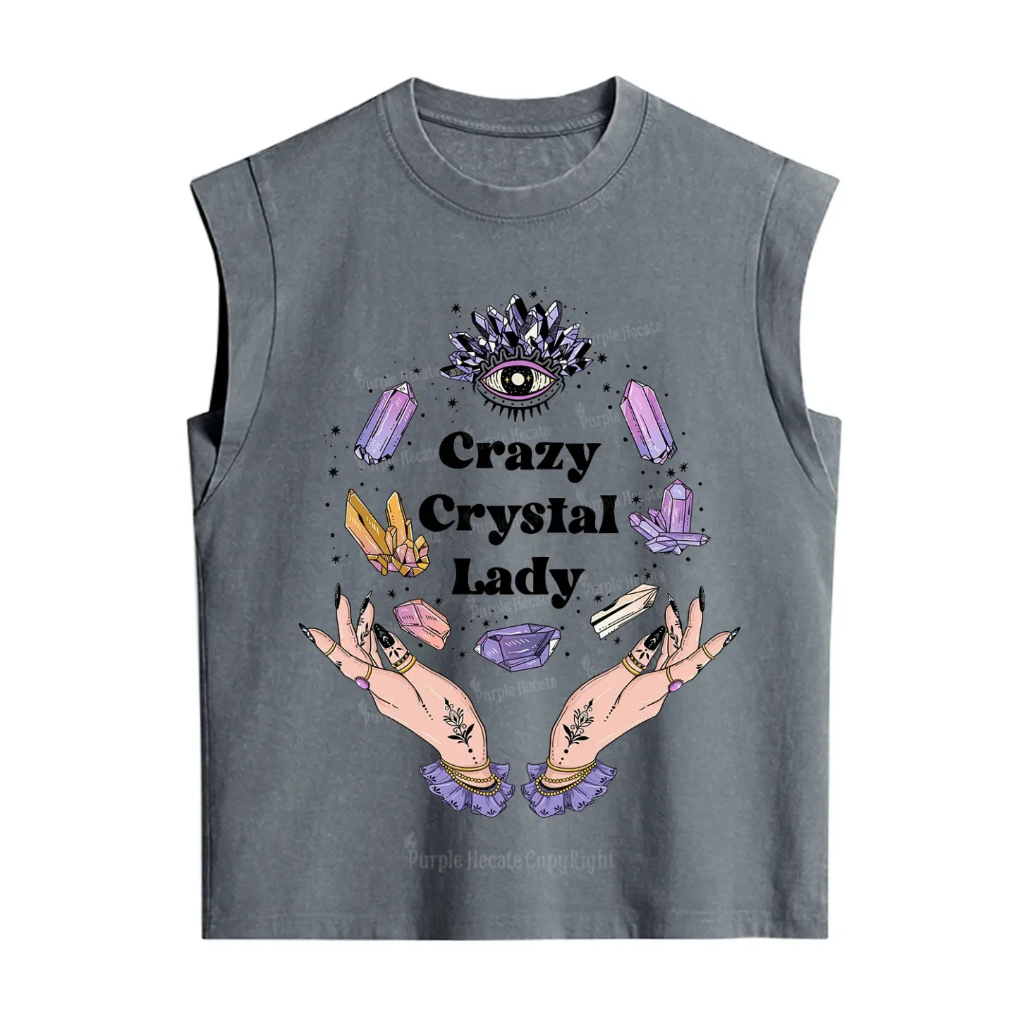 Purplehecate Crazy Crystal Lady Vintage Washed Tank