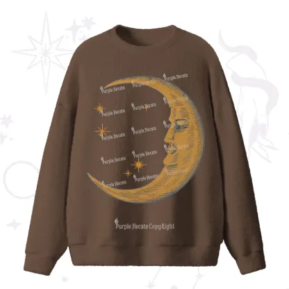 Purplehecate Celestial Moon Fuzzy Ugly Sweater