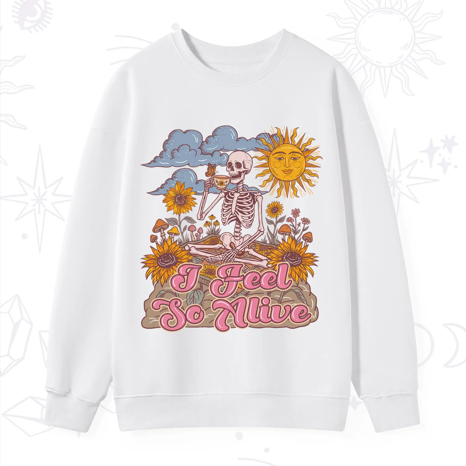 Purplehecate I feel So Alive Dancing Sarcastic Skeleton Sweatshirt