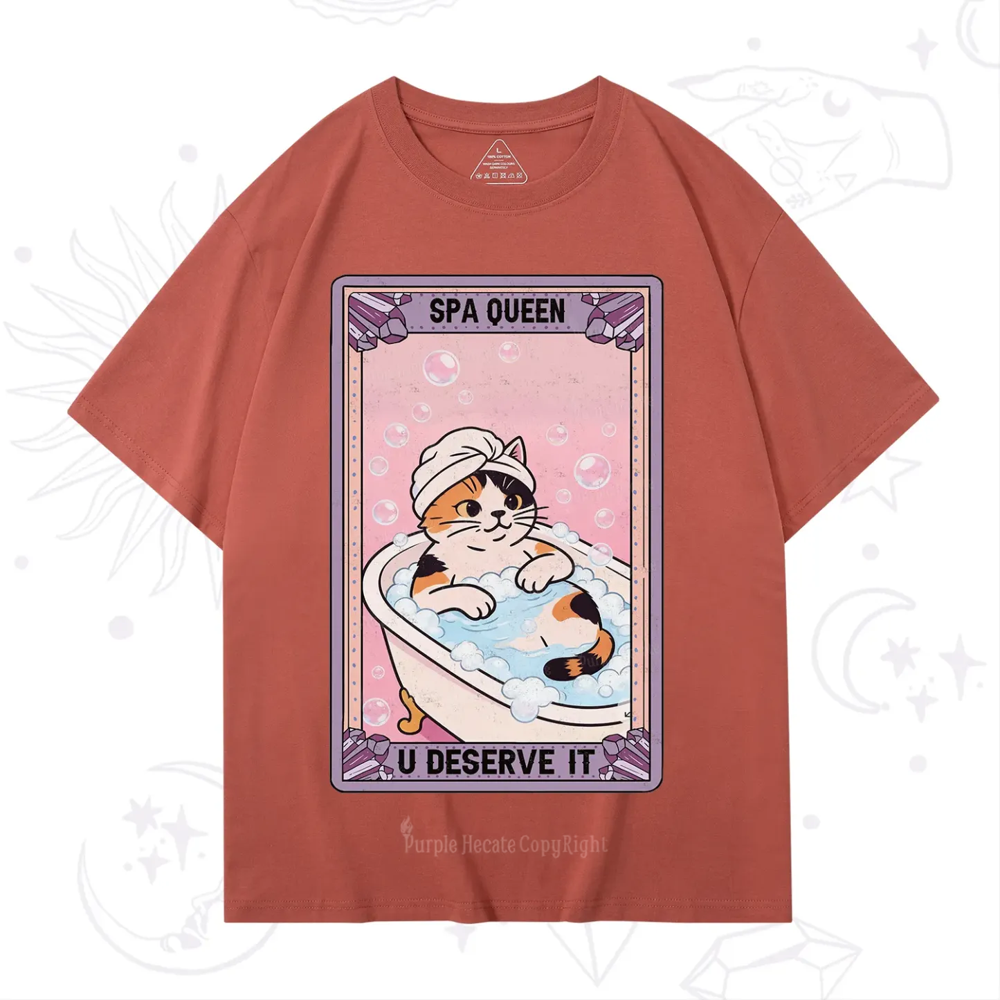 Purplehecate The Spa Queen Cat Tarot T-Shirt