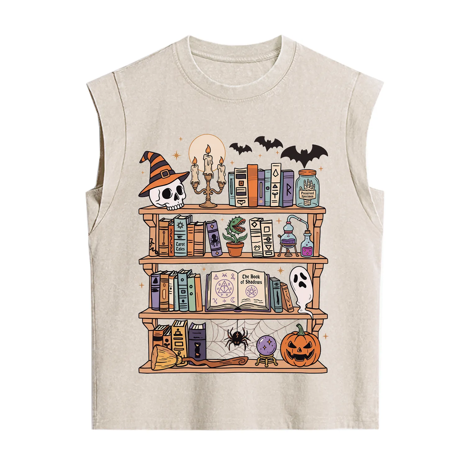 Purplehecate Halloween Library Vintage Washed Tank