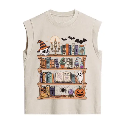 Purplehecate Halloween Library Vintage Washed Tank