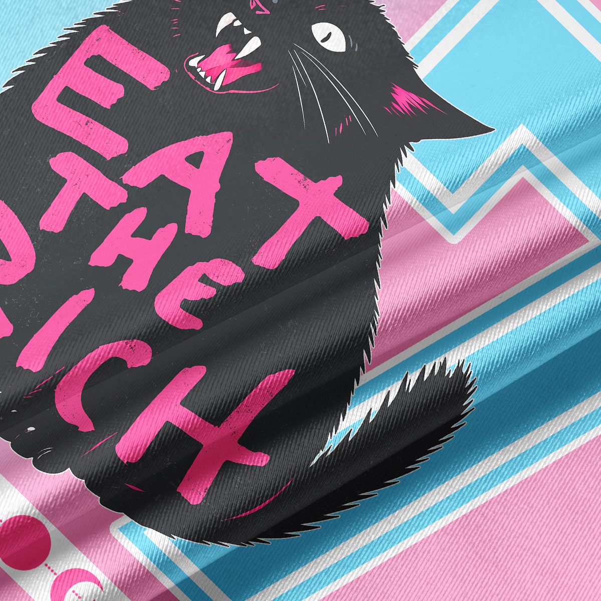 Purplehecate Eat The Rich Cat Crop Jersey Top