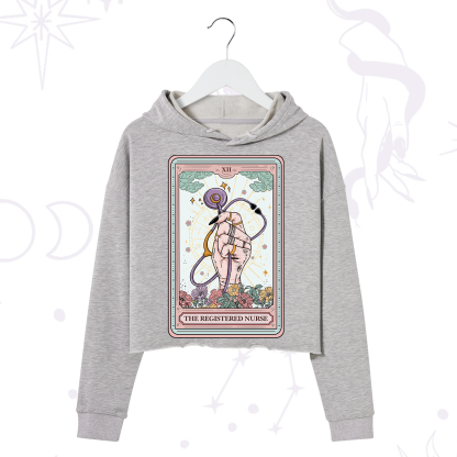 Purplehecate The Registered Nurse Tarot Card Crop Hoodie