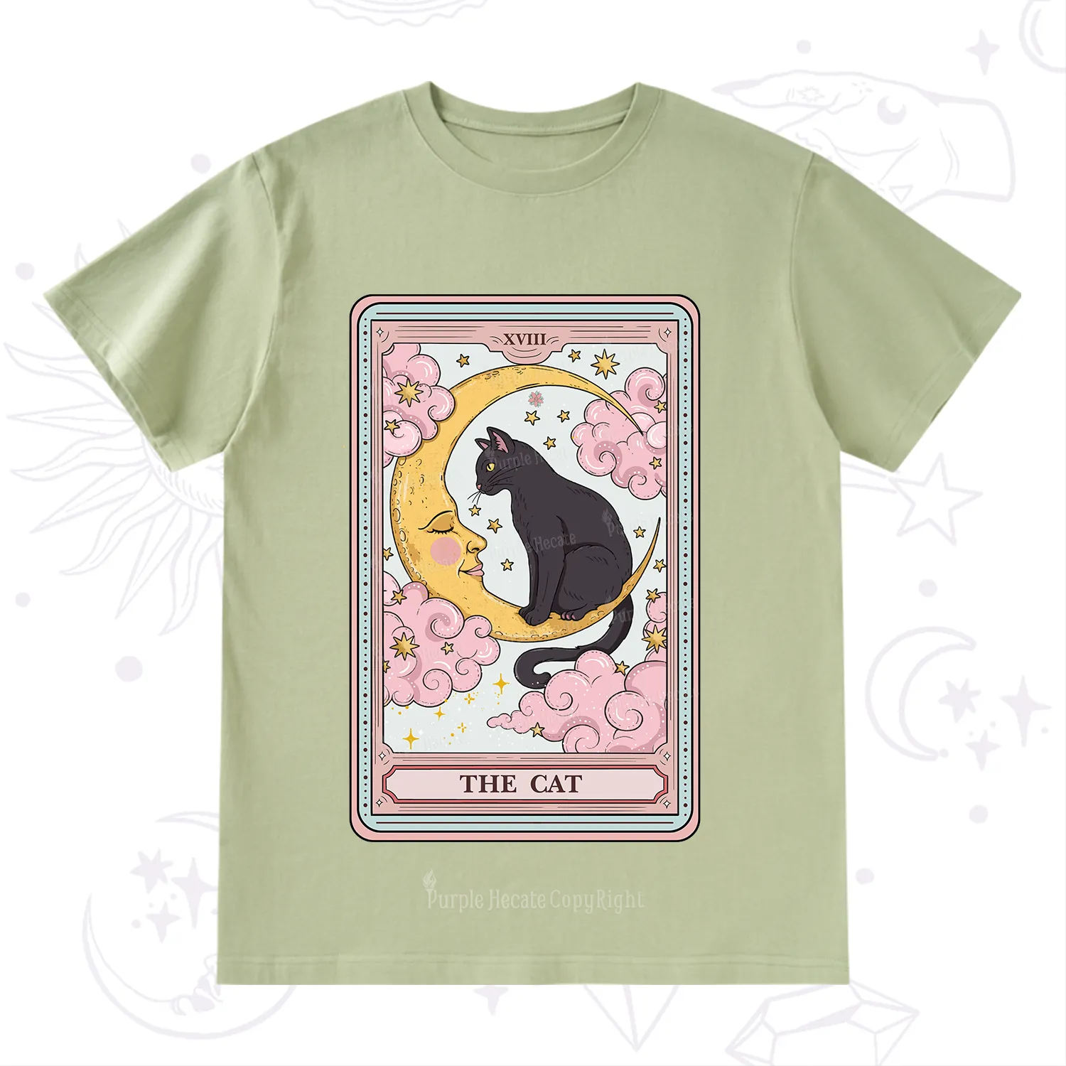 Purplehecate The Cat Tarot Card T-Shirt