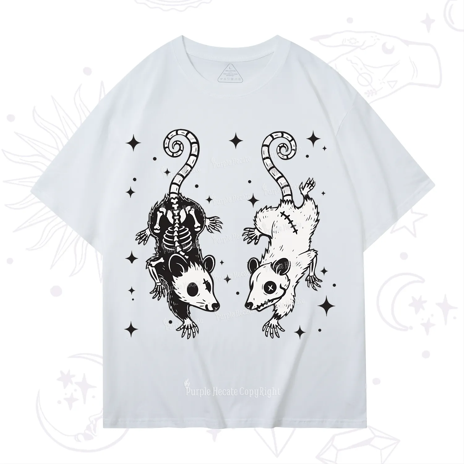 Purplehecate Moonlit Skeleton Rats T-Shirt