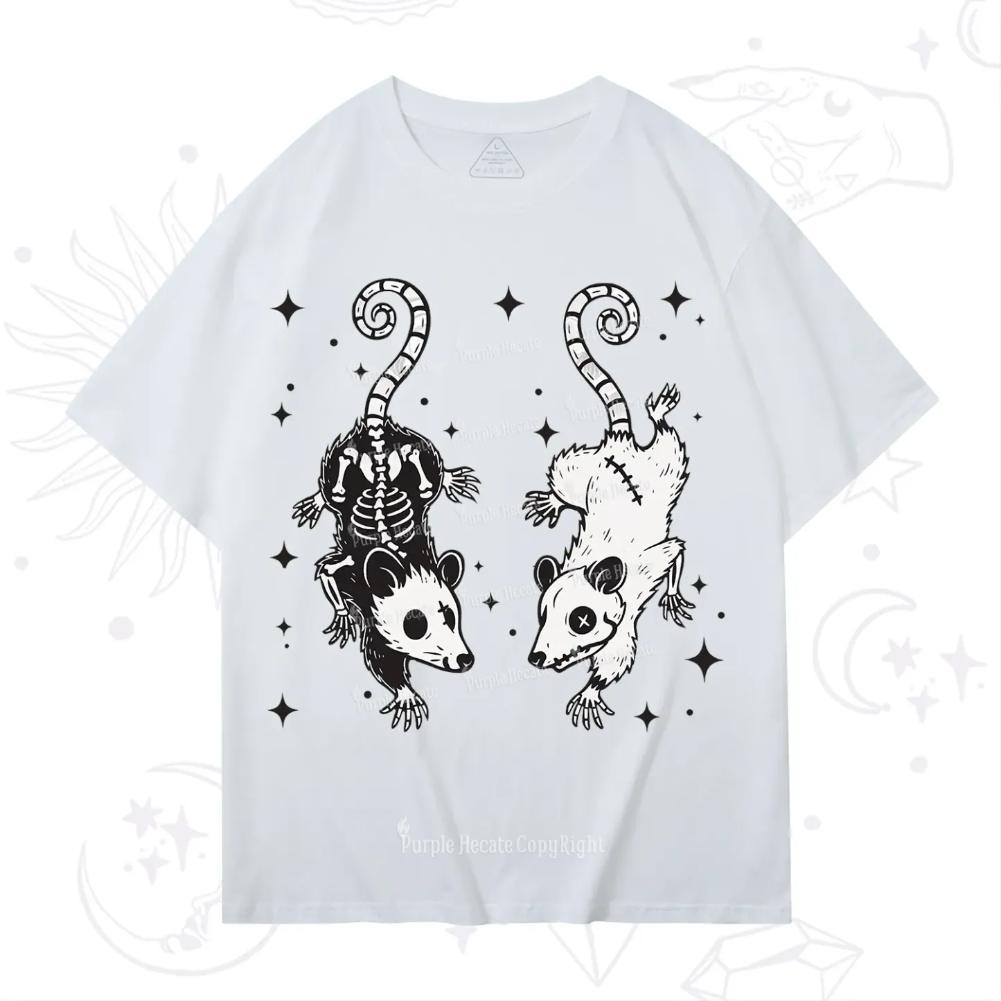 Purplehecate Moonlit Skeleton Rats T-Shirt