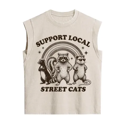 Purplehecate Support your local street cats Vintage Washed Tank