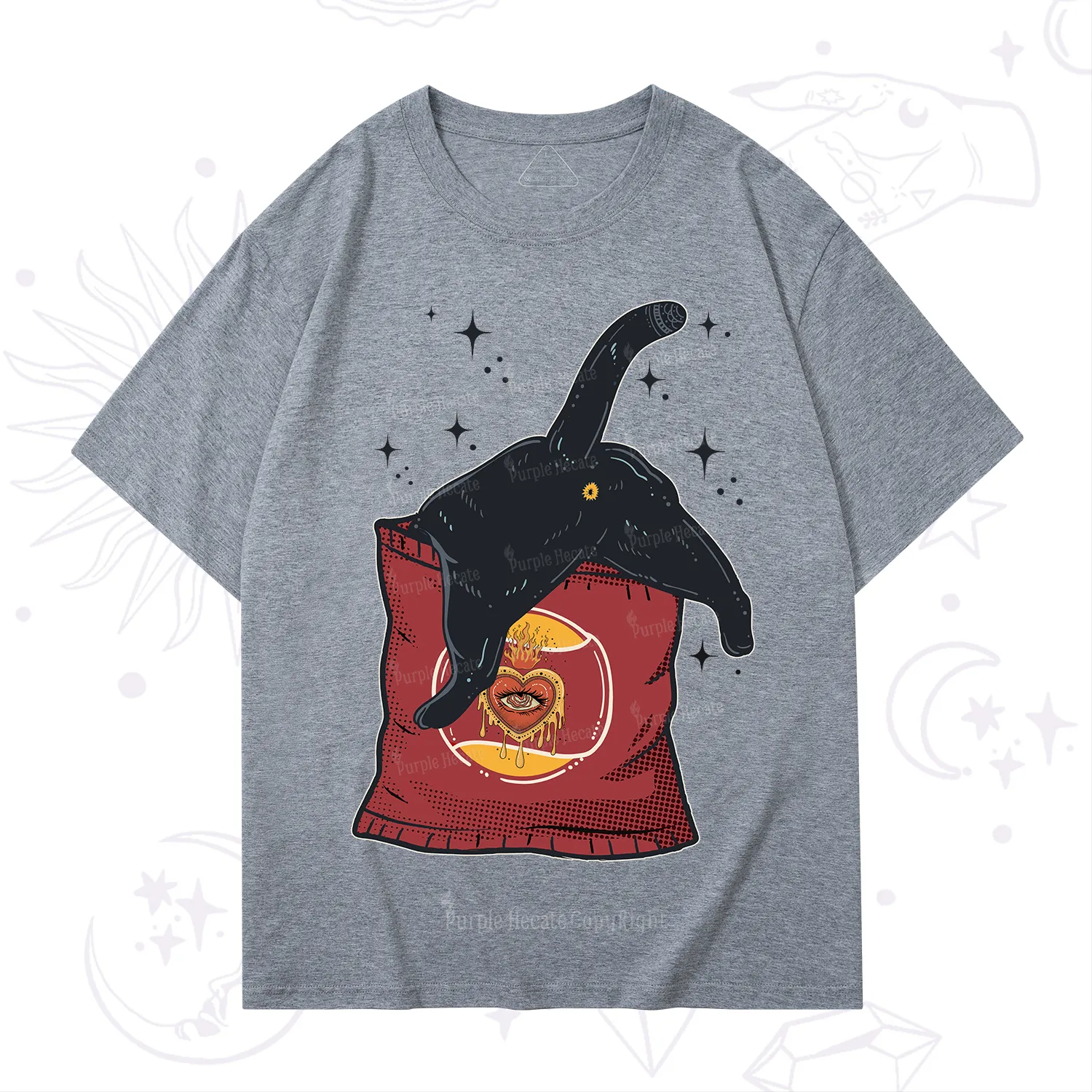 Purplehecate Curious Witch Cat T-Shirt