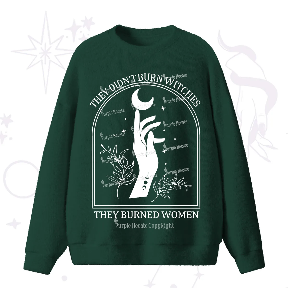 Purplehecate They Didn't Burn Witches They Burned Women Fuzzy Ugly Sweater