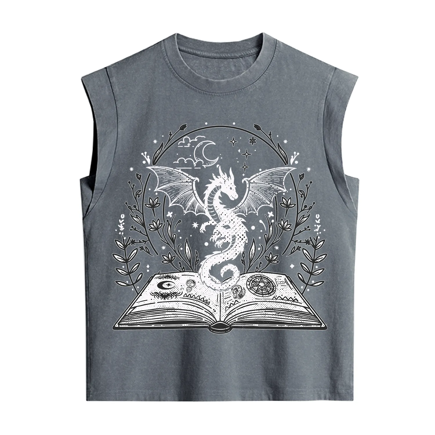 Purplehecate Magical Book Dragon Fantasy Vintage Washed Tank