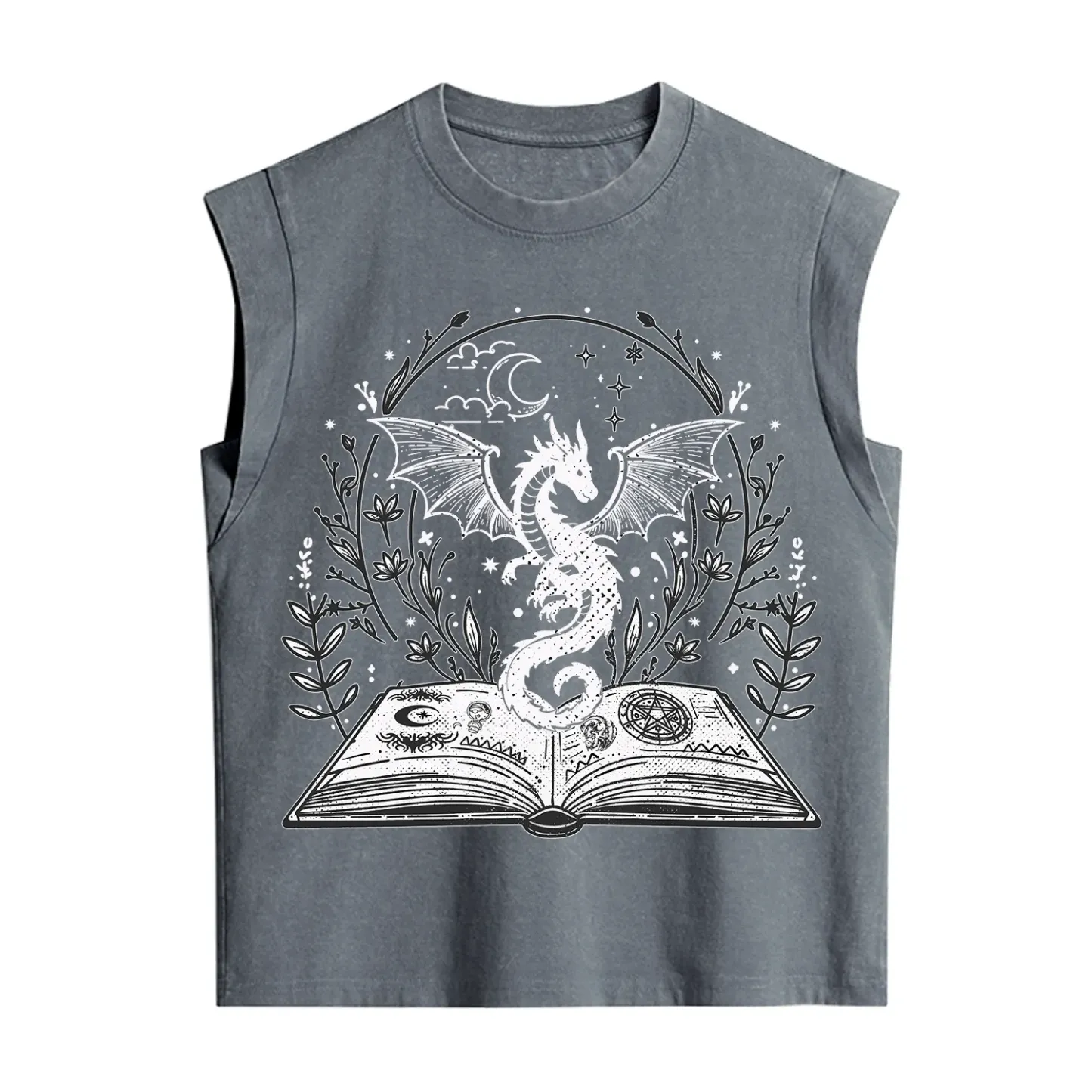 Purplehecate Magical Book Dragon Fantasy Vintage Washed Tank