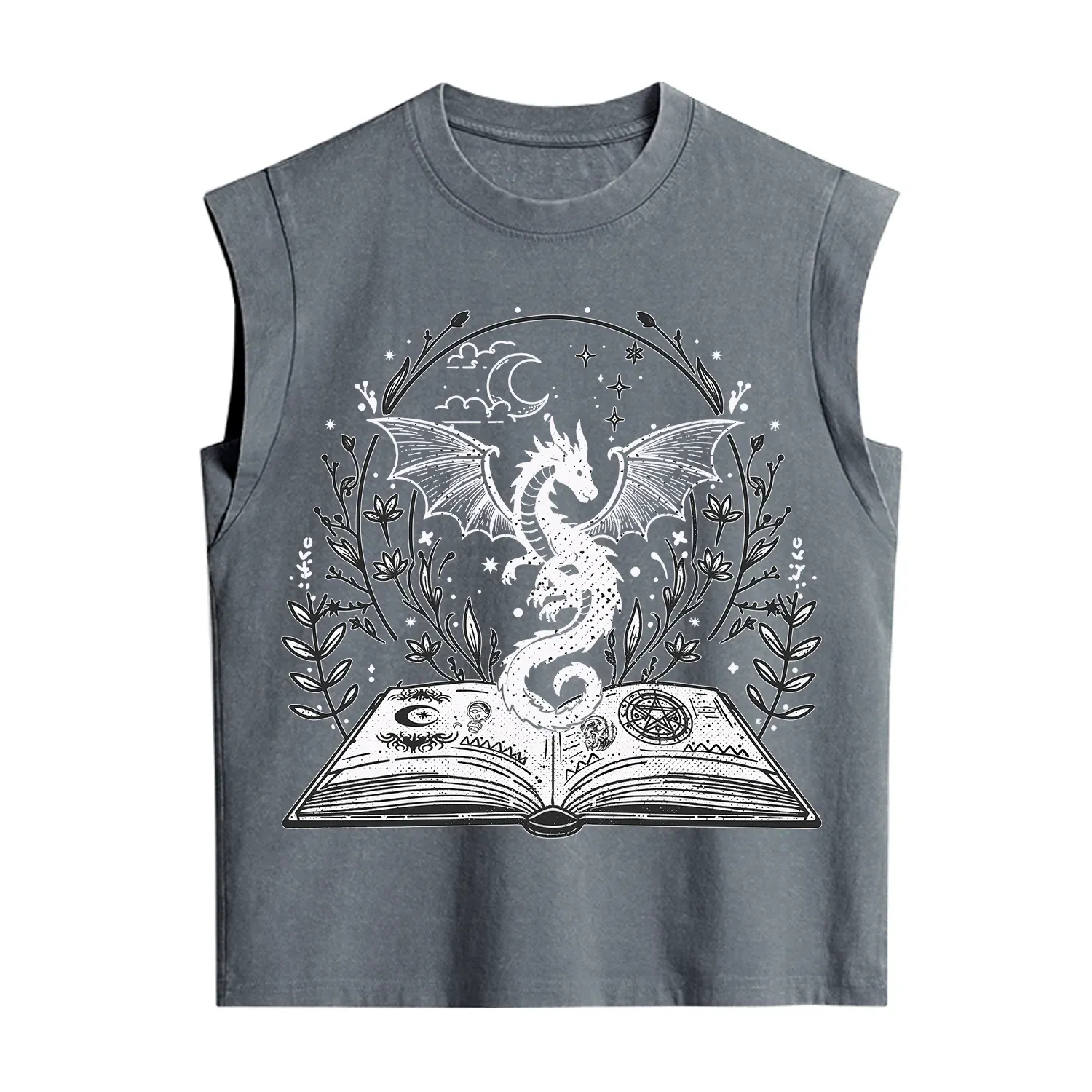 Purplehecate Magical Book Dragon Fantasy Vintage Washed Tank