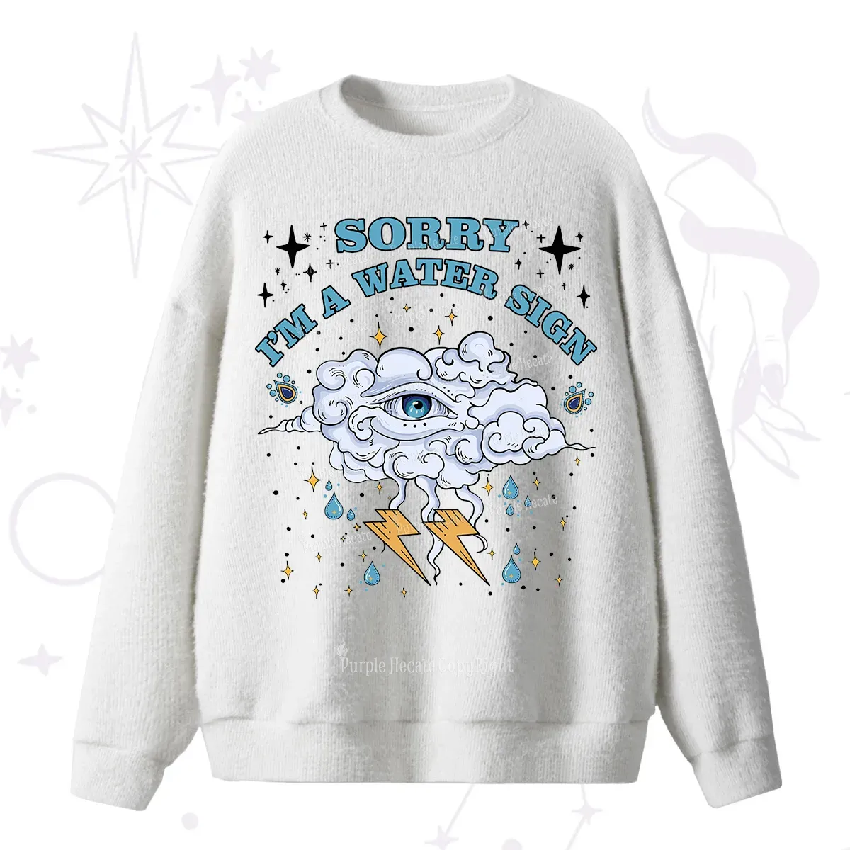 Purplehecate Sorry I'm A Water Sign Fuzzy Ugly Sweater