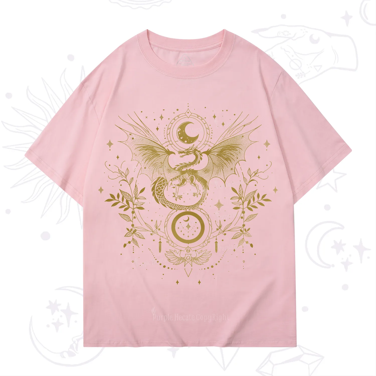 Purplehecate Celestial Dragon Moon Phase T-Shirt