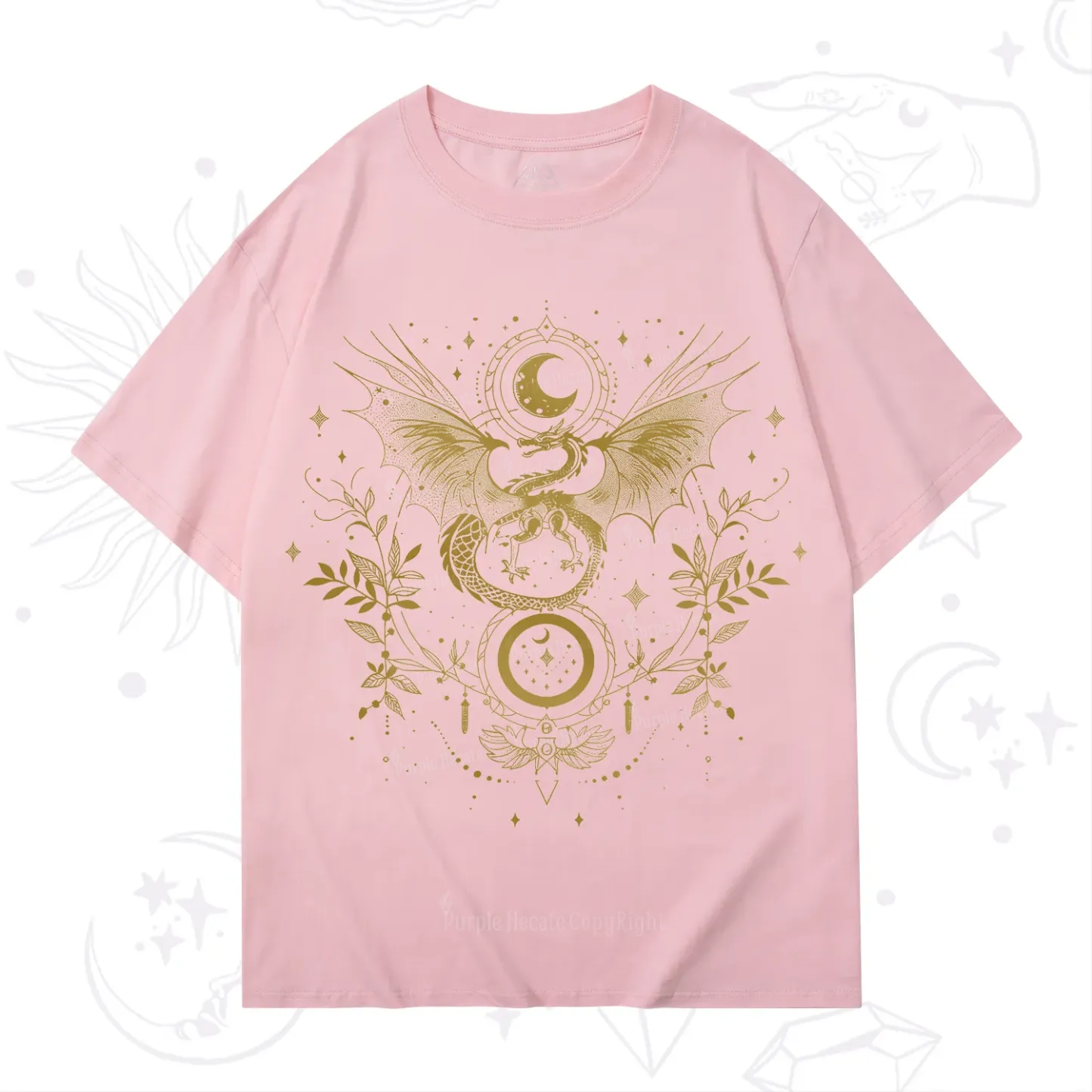 Purplehecate Celestial Dragon Moon Phase T-Shirt