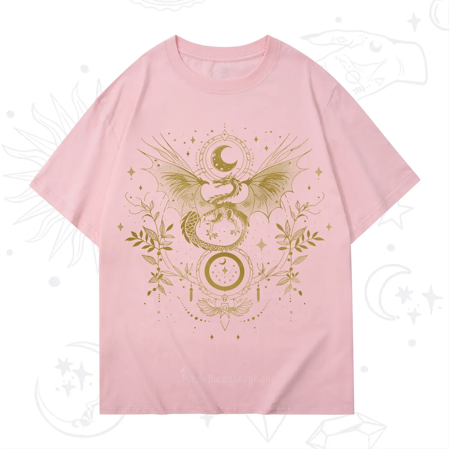 Purplehecate Celestial Dragon Moon Phase T-Shirt