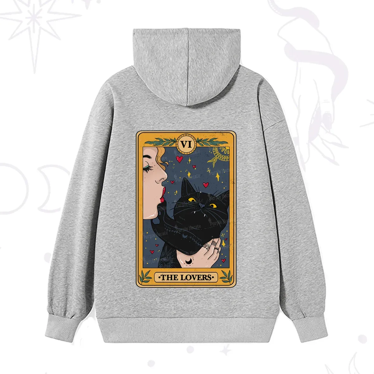 Purplehecate The Lovers Cat Tarot Hoodie