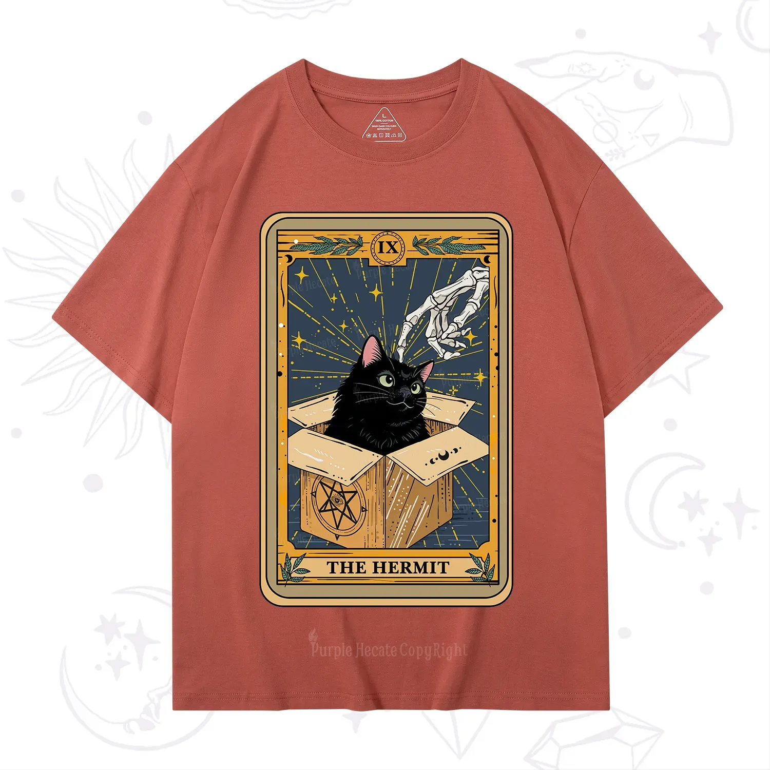 Purplehecate The Hermit Cat Tarot T-Shirt