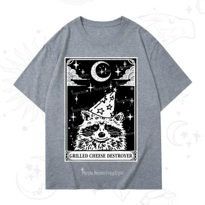 Purplehecate The Grilled Cheese Destroyer Tarot Raccoon T-Shirt