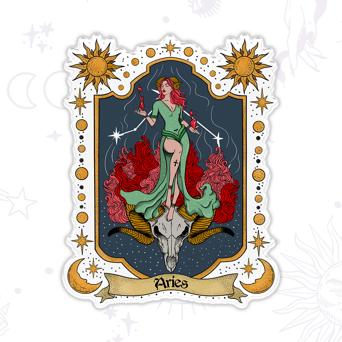 Purplehecate Aries Zodiac Magnet