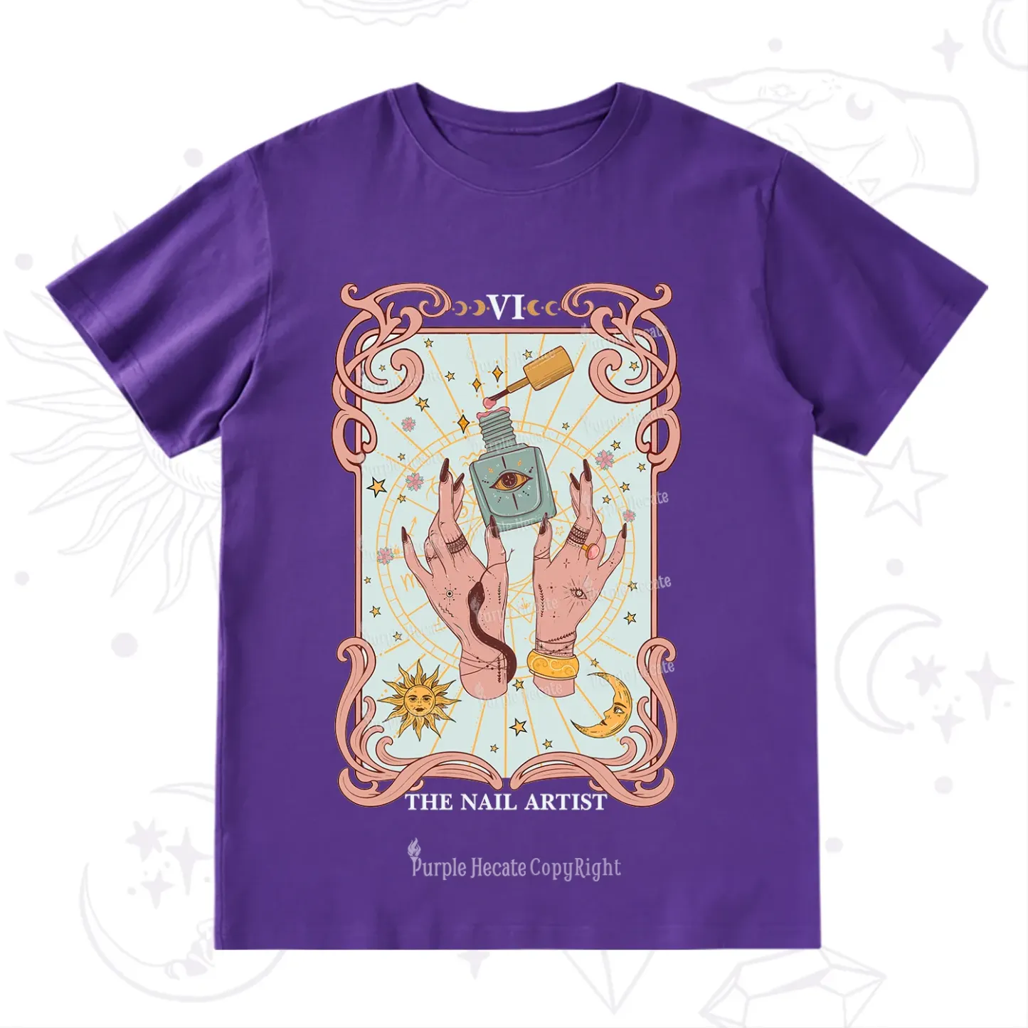 Purplehecate The Nail Artist Tarot T-Shirt