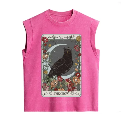 Purplehecate The Crow Tarot Card Vintage Washed Tank