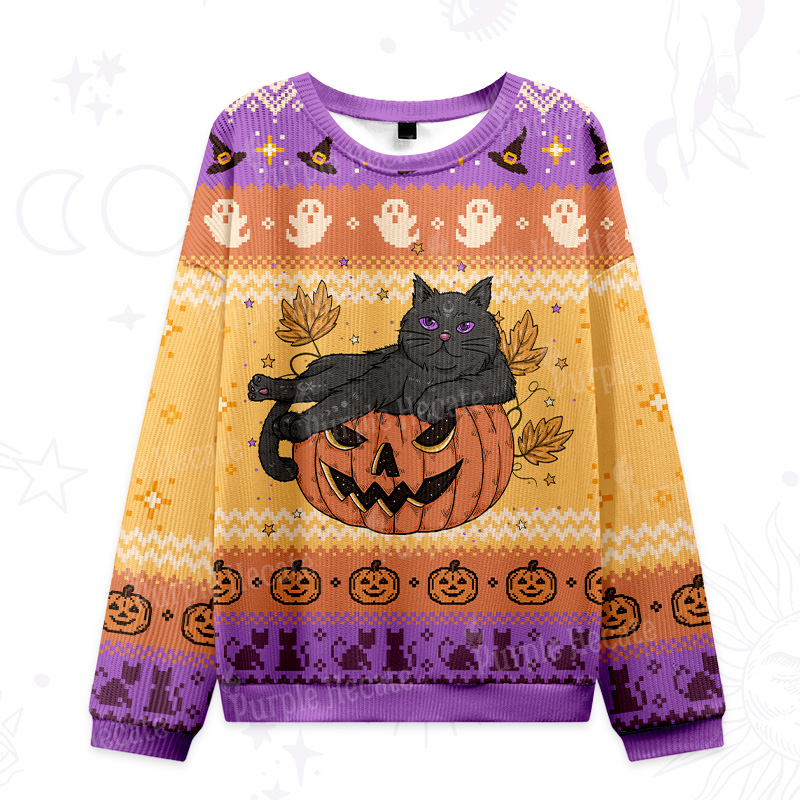 Purplehecate Pumpkin Throne of the Witch Cat Ugly Halloween Sweatshirts