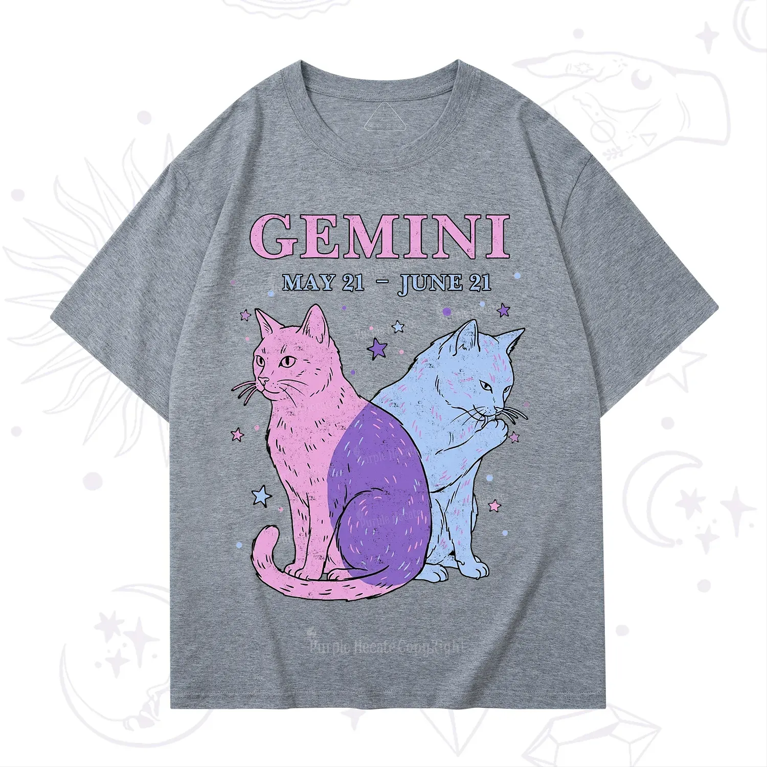 Purplehecate Gemini Zodiac Cats T-Shirt