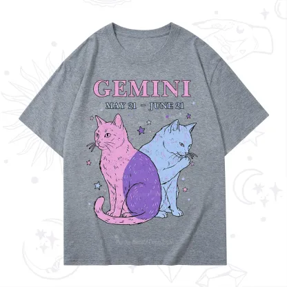 Purplehecate Gemini Zodiac Cats T-Shirt