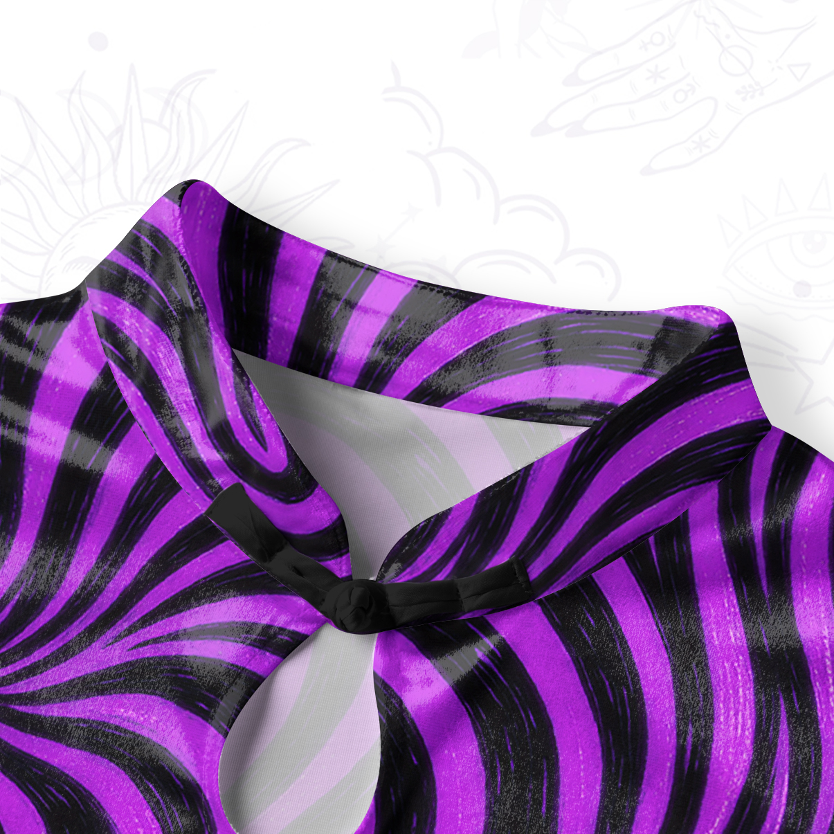 Purplehecate Psychedelic Cat Velvet Bodycon Dress