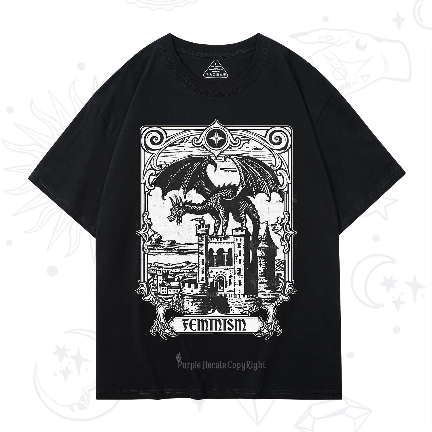 Purplehecate Medieval Feminist Dragon T-Shirt
