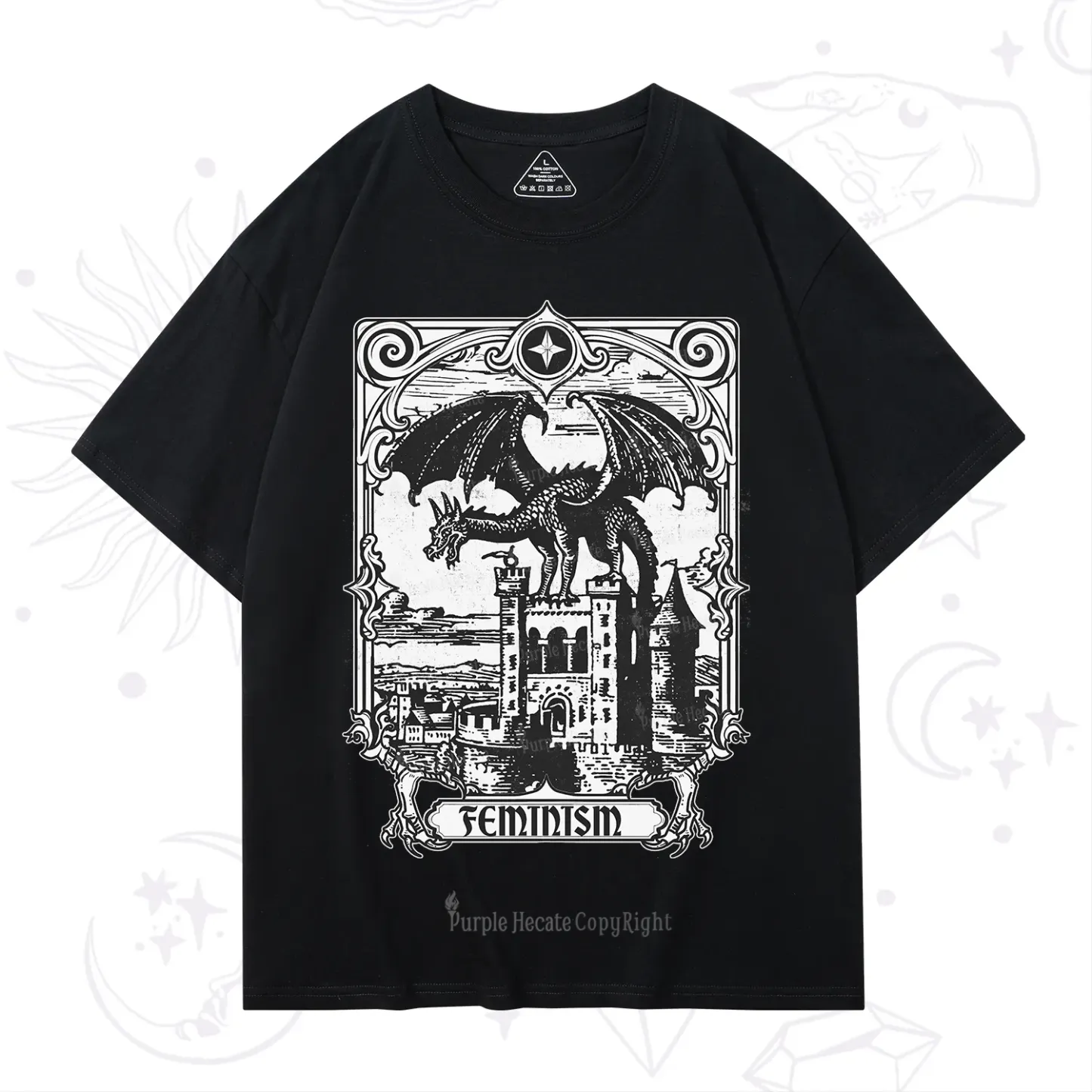 Purplehecate Medieval Feminist Dragon T-Shirt