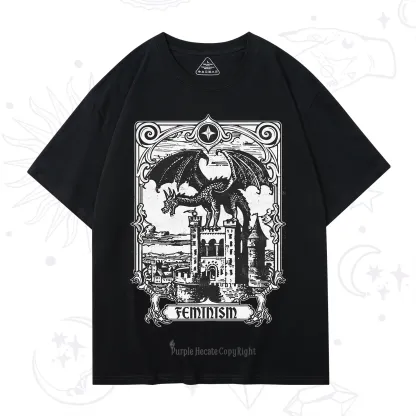 Purplehecate Medieval Feminist Dragon T-Shirt