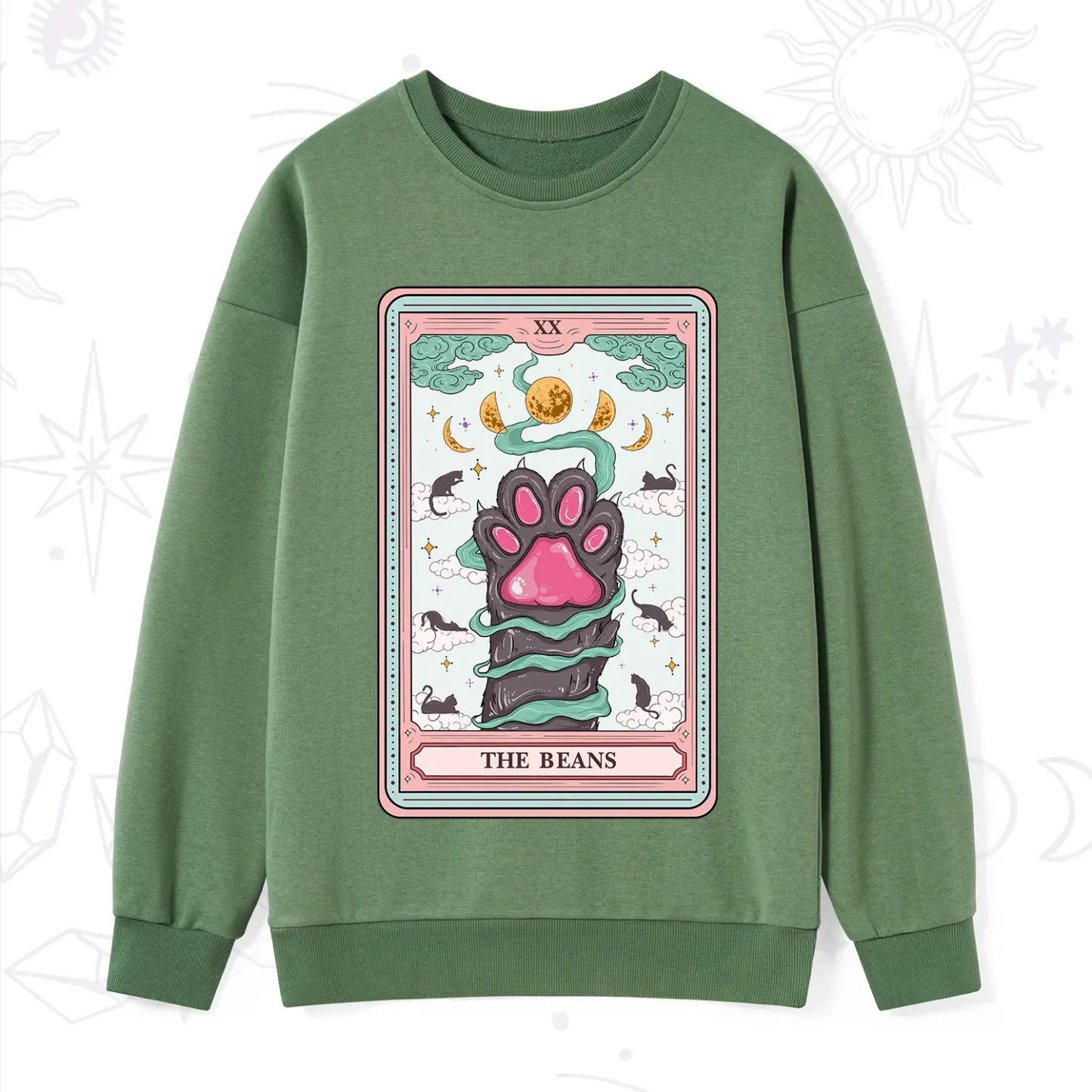 Purplehecate The Beans Cat Tarot Sweatshirt