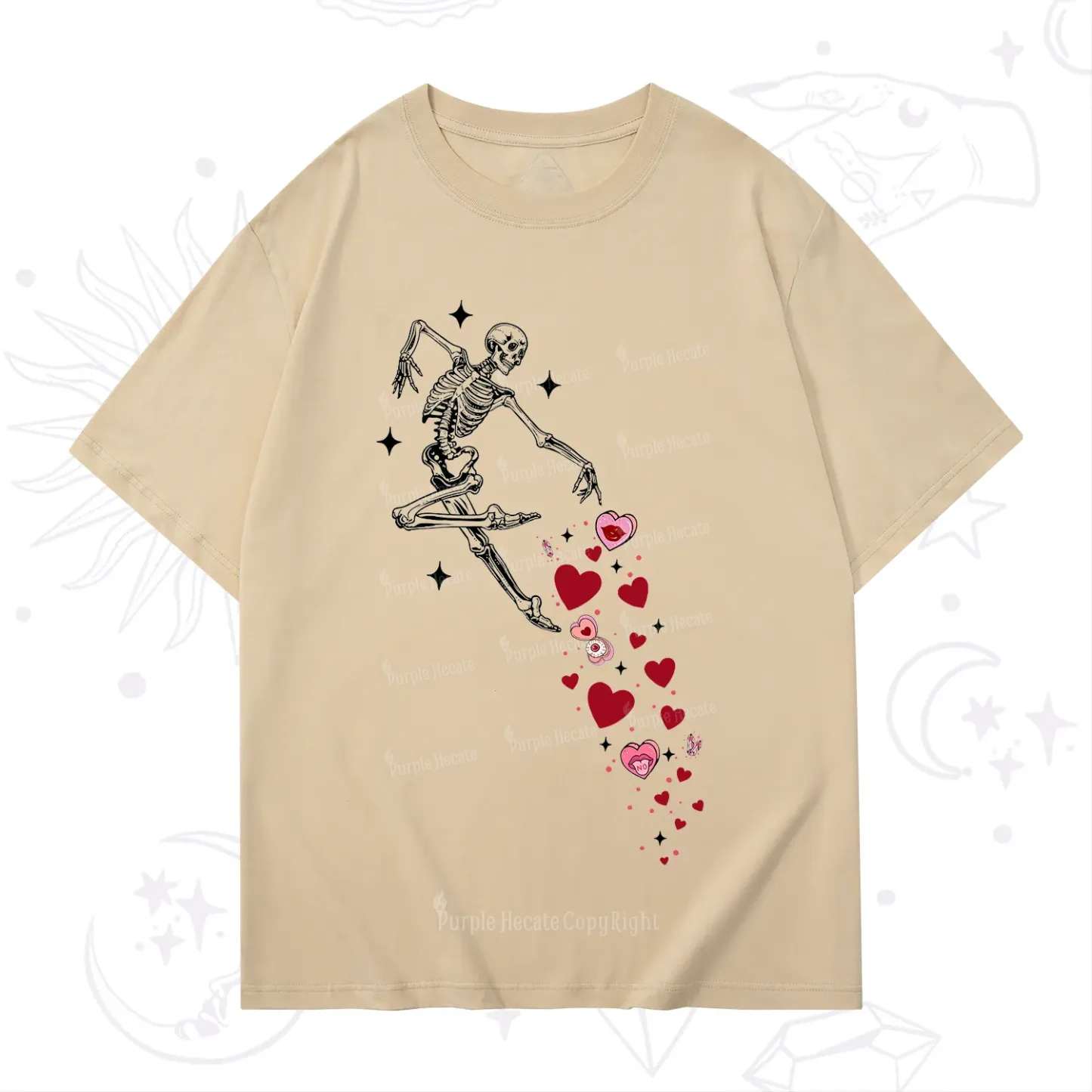 Purplehecate Dancing Skeleton of Love Valentine T-Shirt
