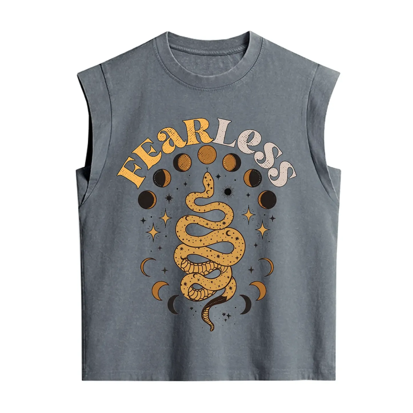 Purplehecate Fearless Serpent of the Moon Phases Vintage Washed Tank
