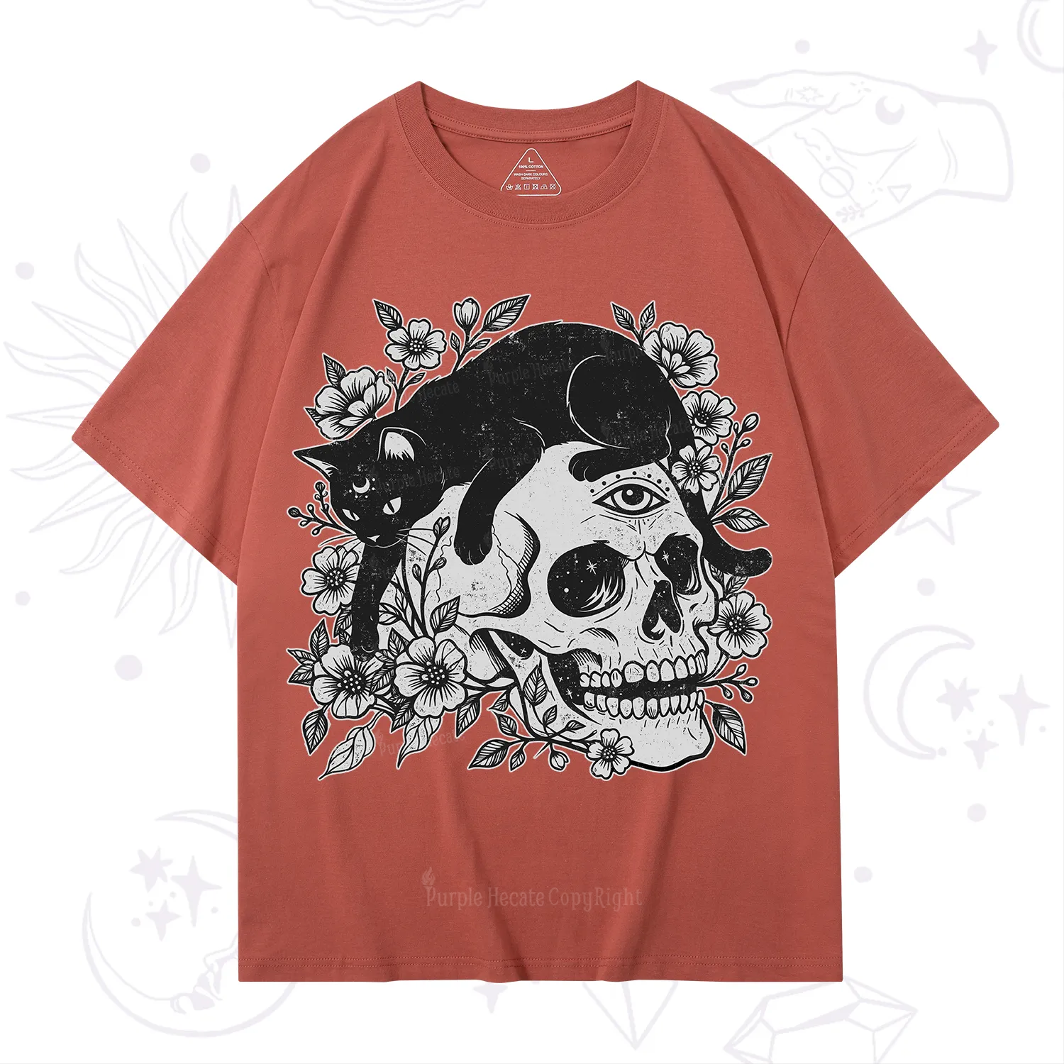 Purplehecate Black Cats In A Skull T-Shirt