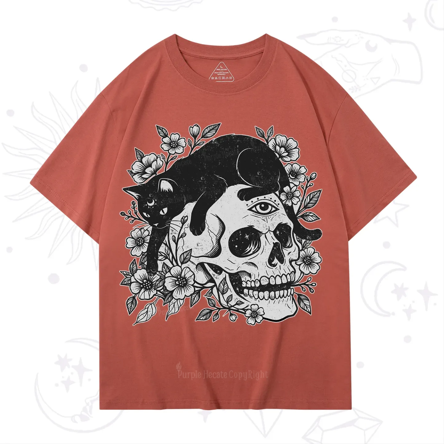 Purplehecate Black Cats In A Skull T-Shirt