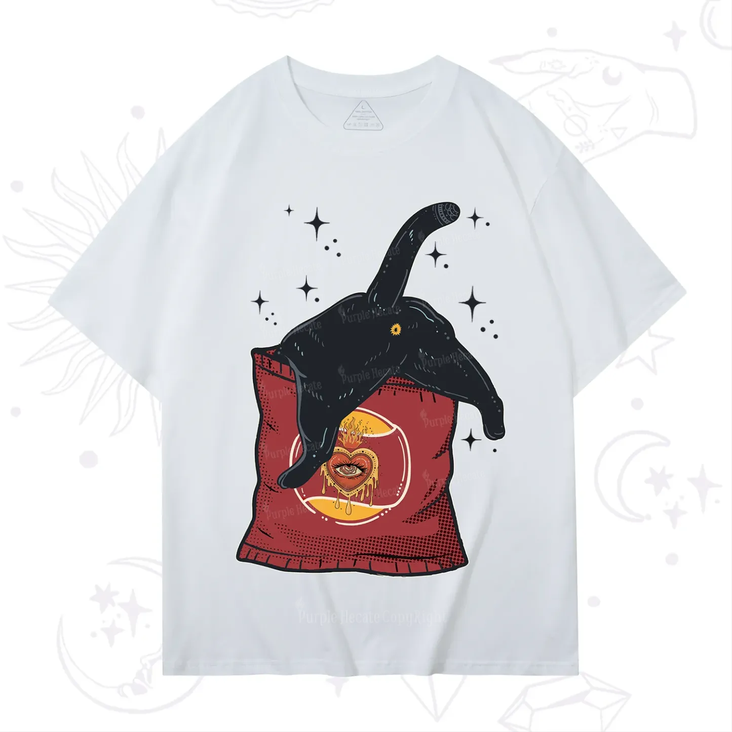 Purplehecate Curious Witch Cat T-Shirt