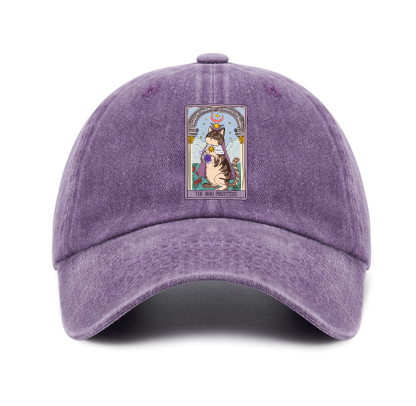 Purplehecate The High Priestess Cat Tarot Baseball Cap