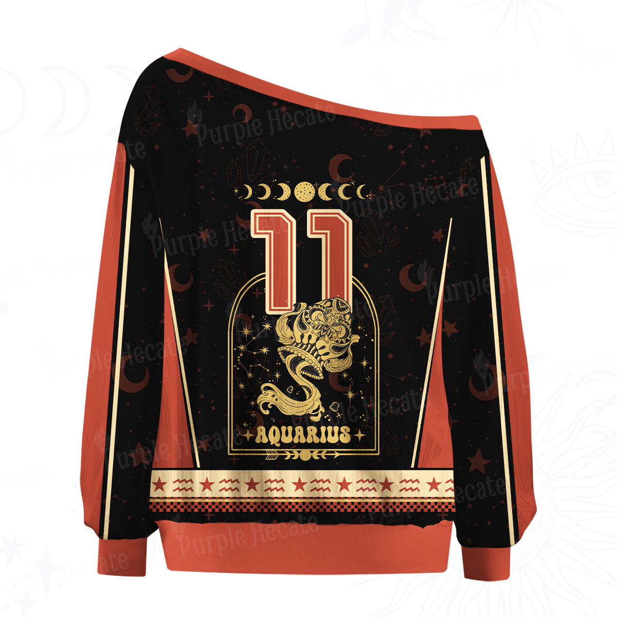 Purplehecate Zodiac Aquarius Under the Stars Off The Shoulder Graphic Jersey