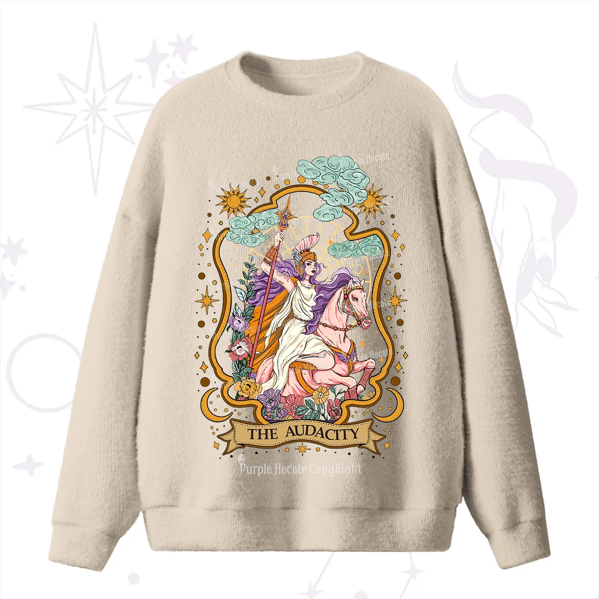 Purplehecate The Audacity Goddess Fuzzy Ugly Sweater
