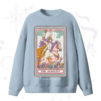 Purplehecate The Audacity Tarot Card Fuzzy Ugly Sweater