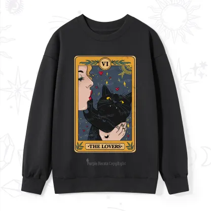 Purplehecate The Lovers Cat Tarot Sweatshirt