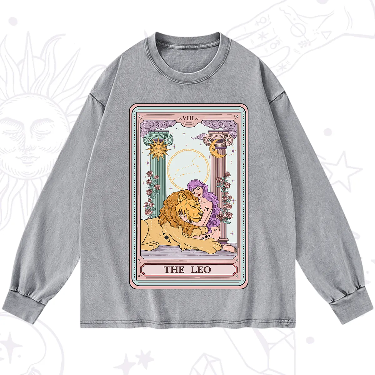 Purplehecate The Leo Goddess Tarot Washed Long Sleeve Shirt