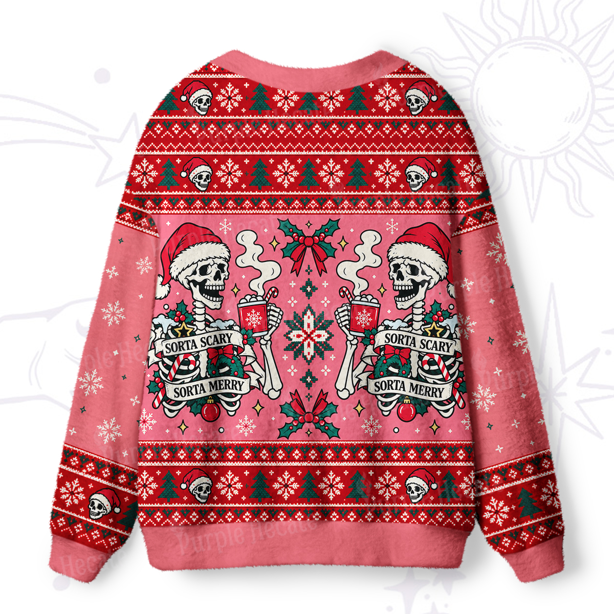 Purplehecate Sorta Merry Sorta Scary Christmas Ugly Cardigan Sweaters