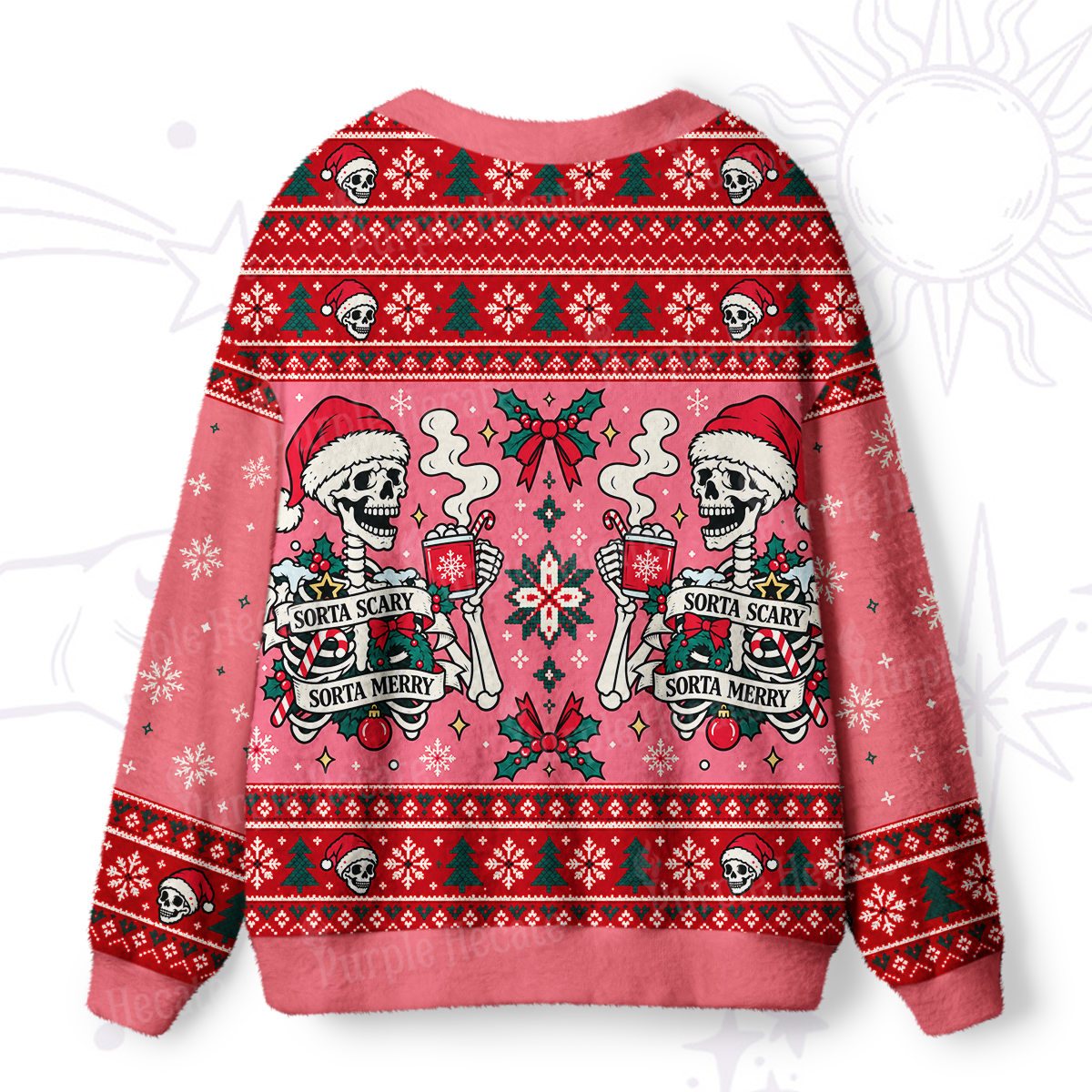 Purplehecate Sorta Merry Sorta Scary Christmas Ugly Cardigan Sweaters