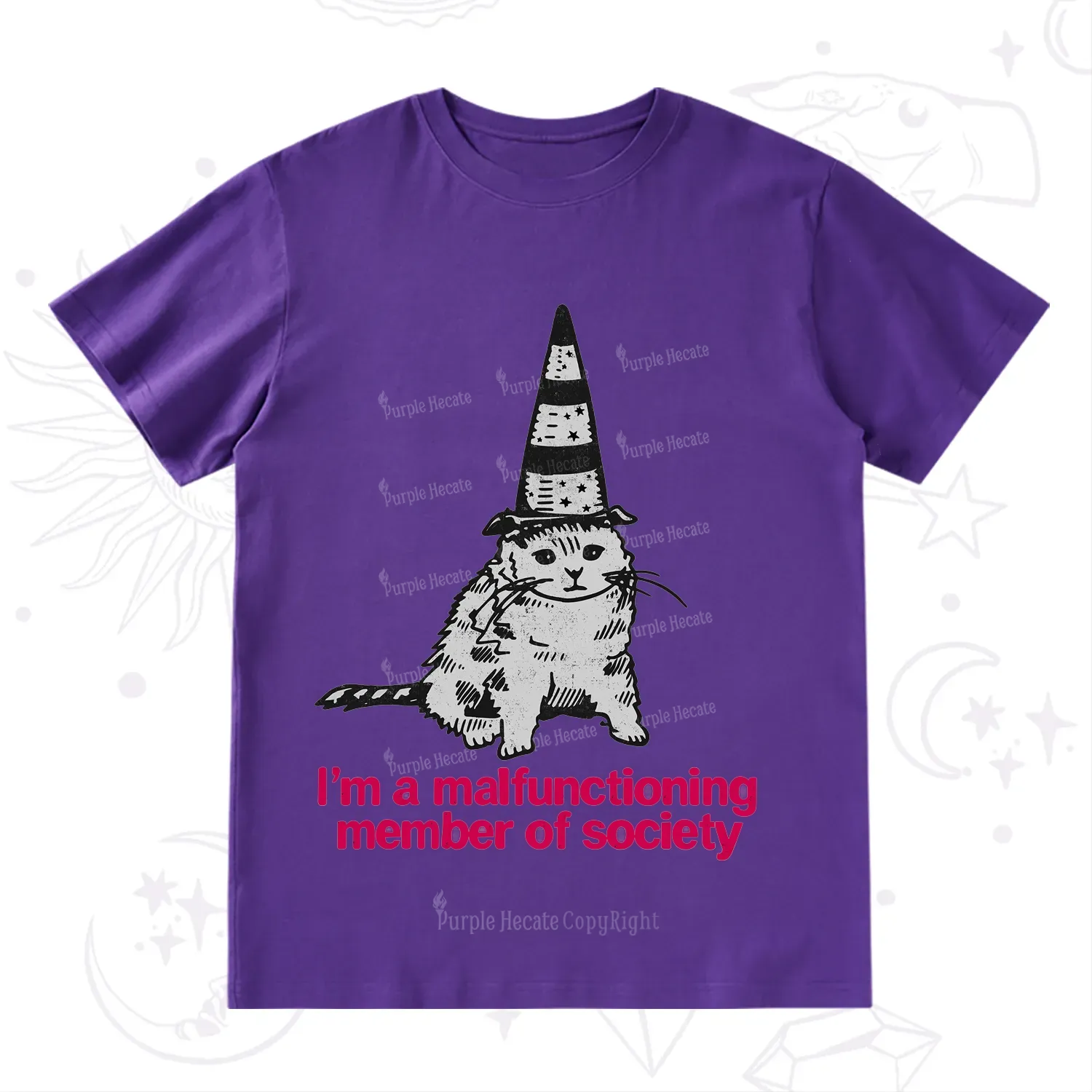 Purplehecate Social Anxiety Cat T-Shirt