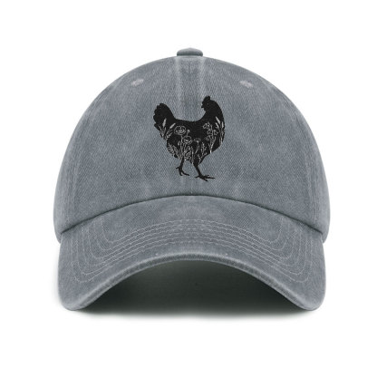 Purplehecate Floral Chicken Baseball Cap